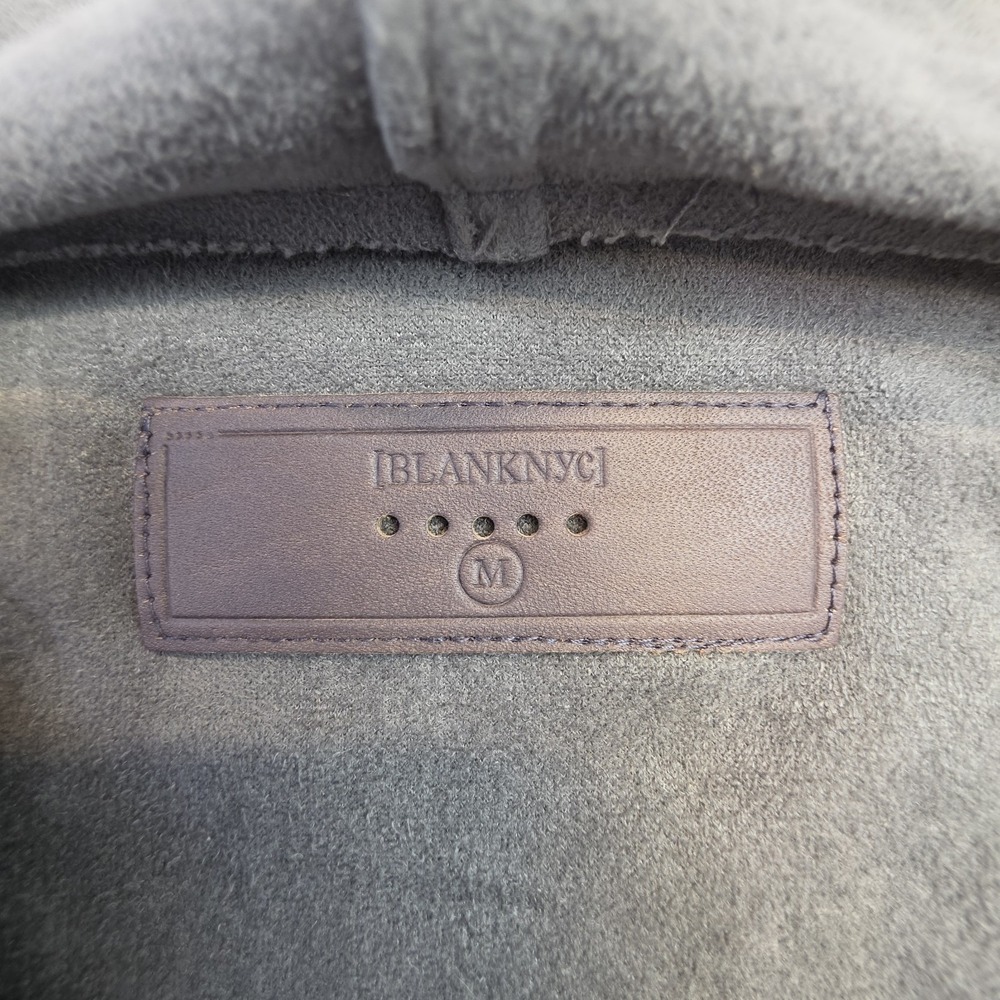 Blank NYC Gray Moto Jacket Knit Drape Collar Asymmetrical Zip Women's Medium - Picture 7 of 12